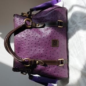 Dooney and Bourke Exotic ostrich embossed Plum satchel 💜 with florentine